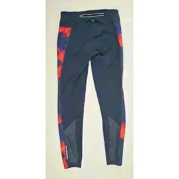 Athleta Women's Athletic Leggings Deep Blue Multicolor Pattern Size Small Mesh - Picture 6 of 9